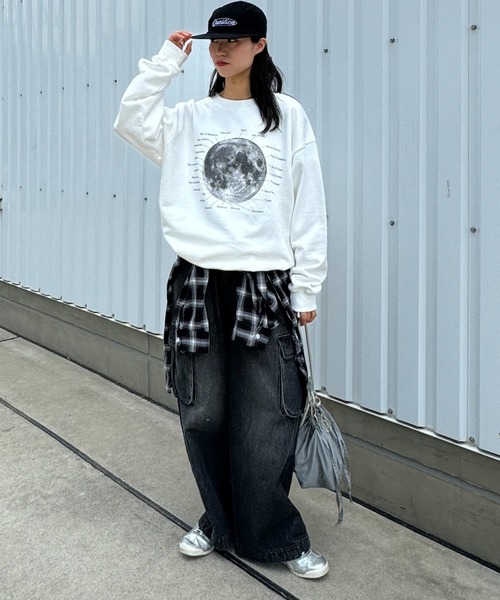 CIAOPANIC TYPY（チャオパニックティピー）の「【UNISEX】MOON/EARTHスウェット（スウェット・レディース・グレー/ブラック/ホワイト/ホワイト系その他・MEDIUM/LARGE）」の10枚目の写真