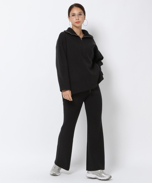 HEREIAM（ヘレイアム）の「【HEREIAM】マシンウォッシャブル可/ファインタッチフレアニットパンツ（その他パンツ・レディース・グレー/ブラック・SMALL/MEDIUM）」の10枚目の写真