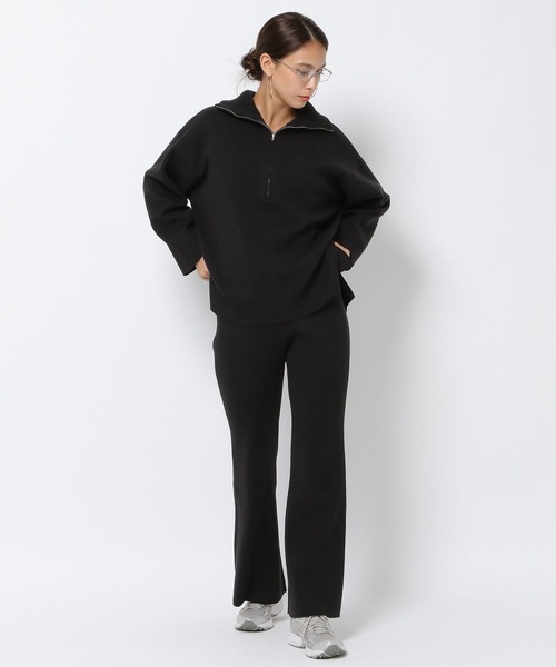 HEREIAM（ヘレイアム）の「【HEREIAM】マシンウォッシャブル可/ファインタッチフレアニットパンツ（その他パンツ・レディース・グレー/ブラック・SMALL/MEDIUM）」の11枚目の写真