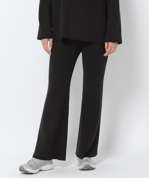 HEREIAM（ヘレイアム）の「【HEREIAM】マシンウォッシャブル可/ファインタッチフレアニットパンツ（その他パンツ・レディース・グレー/ブラック・SMALL/MEDIUM）」の14枚目の写真