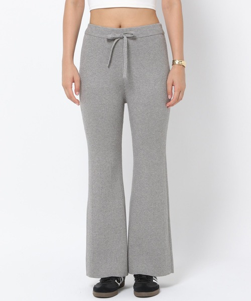 HEREIAM（ヘレイアム）の「【HEREIAM】マシンウォッシャブル可/ファインタッチフレアニットパンツ（その他パンツ・レディース・グレー/ブラック・SMALL/MEDIUM）」の18枚目の写真