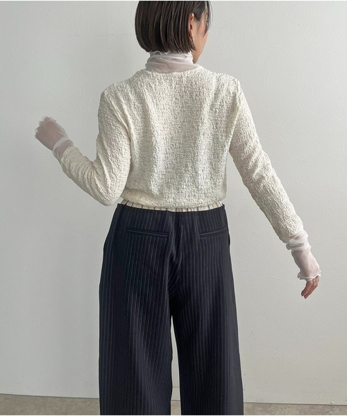 LHELBIE(レルビエ)の「レイヤードライクシャーリングトップス(Tシャツ/カットソー・レディース・オフホワイト/ブラック/イエロー系その他・M)」の19枚目の写真