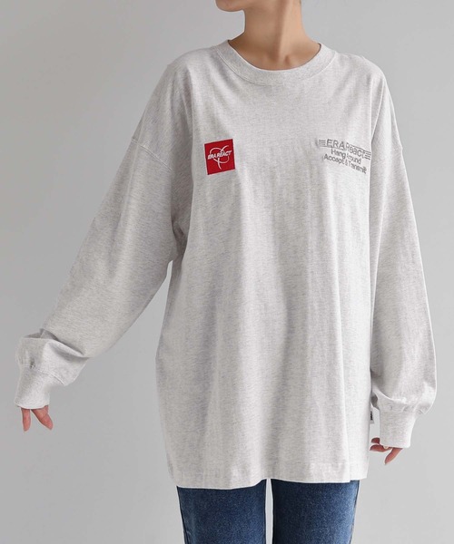 ANME(アンメ)の「ERAReactエンブロイダリーロゴ長袖Tシャツ(Tシャツ/カットソー・レディース・ネイビー/オートミール/チャコールグレー/オフホワイト・M/L)」の5枚目の写真