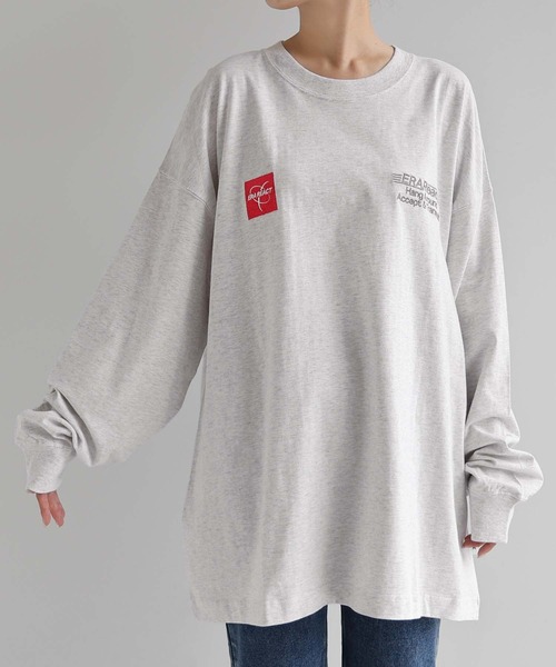 ANME(アンメ)の「ERAReactエンブロイダリーロゴ長袖Tシャツ(Tシャツ/カットソー・レディース・ネイビー/オートミール/チャコールグレー/オフホワイト・M/L)」の8枚目の写真