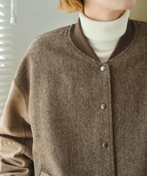 unclip（アンクリップ）の「ツィードブルゾン（ブルゾン・レディース・ベージュ/ブラウン・LARGE/MEDIUM）」の20枚目の写真