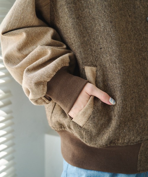 unclip（アンクリップ）の「ツィードブルゾン（ブルゾン・レディース・ベージュ/ブラウン・LARGE/MEDIUM）」の21枚目の写真