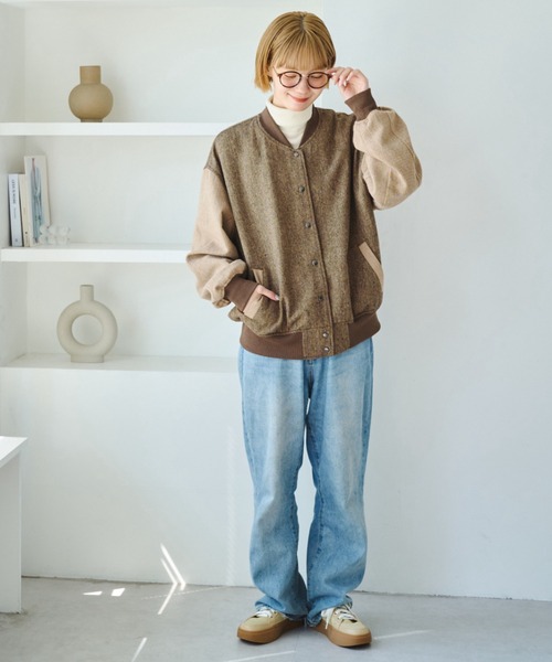 unclip（アンクリップ）の「ツィードブルゾン（ブルゾン・レディース・ベージュ/ブラウン・LARGE/MEDIUM）」の17枚目の写真