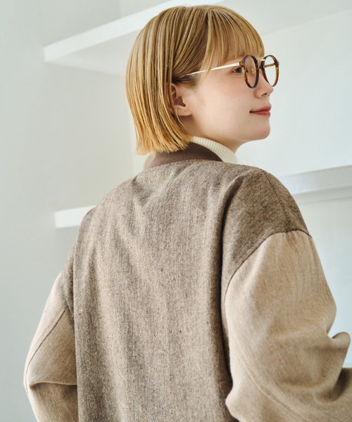 unclip（アンクリップ）の「ツィードブルゾン（ブルゾン・レディース・ベージュ/ブラウン・LARGE/MEDIUM）」の15枚目の写真