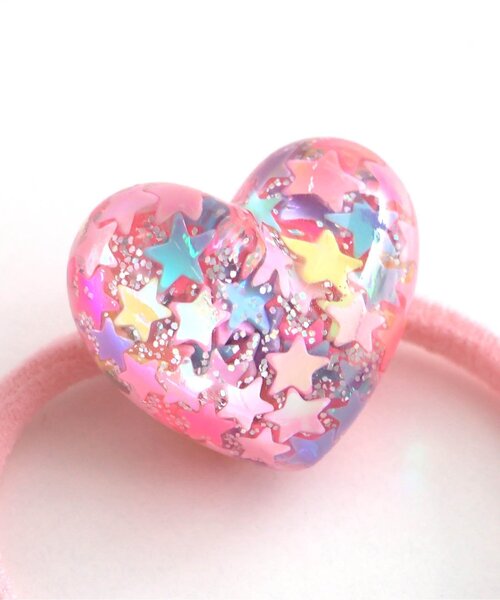 apres les cours(アプレレクール)の「カラフルラメハートミニヘアゴム2個セット(ヘアゴム・キッズ・レインボー・FREE)」の5枚目の写真