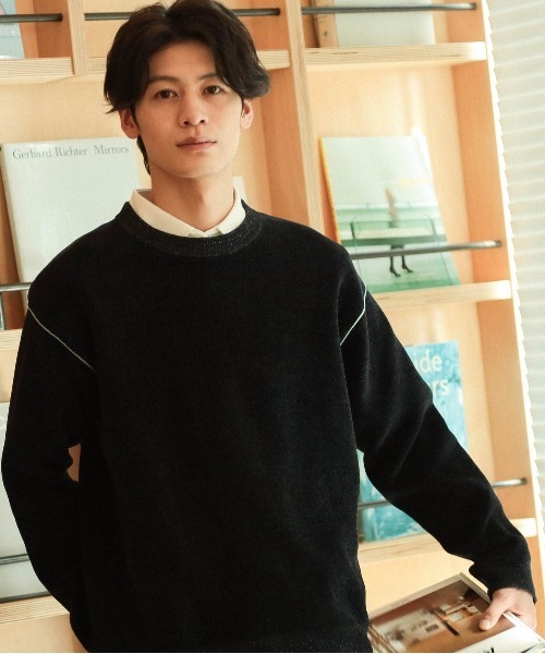 THE SHOP TK (ザ ショップ ティーケー )の「◆【ハグするニット】モールニットクルーネック 親子リンク/ユニセックス(ニット/セーター・メンズ・ネイビー/ボルドー/チャコールグレー/オフホワイト/ブルーグリーン/ブラウン系・04/03/02/01)」の5枚目の写真