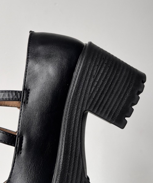 Shoes in Closet（シューズインクローゼット）の「【新色追加】軽量厚底 ヒールアップ 2WAYストラップ リボン メリージェーン  6942（ドレスシューズ・レディース・ブラック/ブラック系その他/アイボリー・XS/S/M/L/LL/3L）」の19枚目の写真