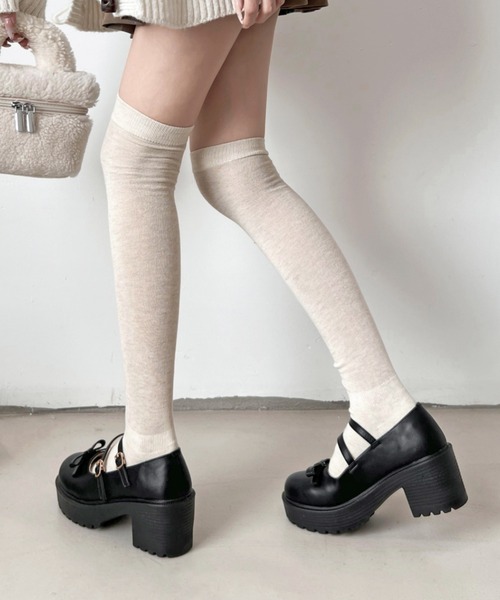 Shoes in Closet（シューズインクローゼット）の「【新色追加】軽量厚底 ヒールアップ 2WAYストラップ リボン メリージェーン  6942（ドレスシューズ・レディース・ブラック/ブラック系その他/アイボリー・XS/S/M/L/LL/3L）」の10枚目の写真