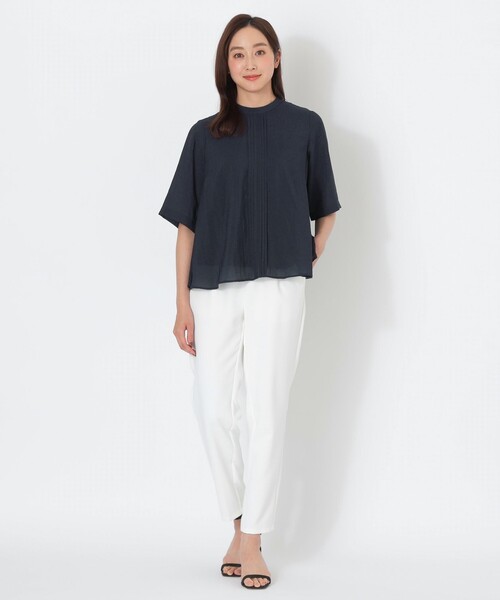 S.ESSENTIALS(エスエッセンシャルズ)の「ピンタックシアーブラウス(シャツ/ブラウス・レディース・ブラウン系その他/ダークネイビー・38)」の3枚目の写真