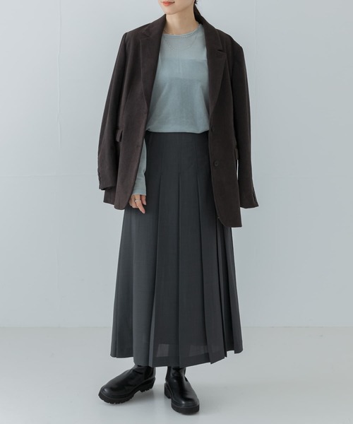 URBAN RESEARCH（アーバンリサーチ）の「梳毛ライクプリーツスカート（スカート・レディース・グレー/チャコールグレー・36/38）」の7枚目の写真