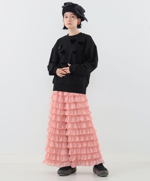 CAROLINA GLASER（カロリナ グレイサー）の「ハートモチーフ スウェット（スウェット・レディース・サックスブルー/ブラック・ONE SIZE）」の14枚目の写真