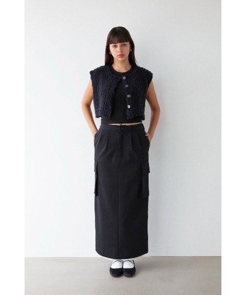 セール】Pinstripe Layered Skirt /ピンストライプレイヤード