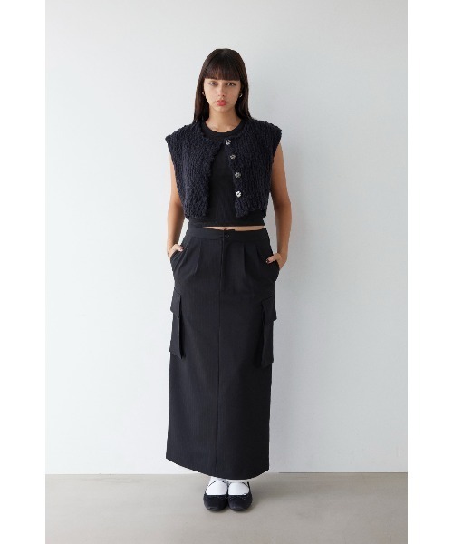 セール】Pinstripe Layered Skirt /ピンストライプレイヤード