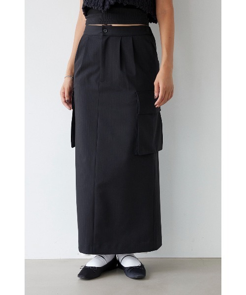 ALEXIA STAM（アリシアスタン）の「Pinstripe Layered Skirt /ピンストライプレイヤードスカート（スカート・レディース・ブラック/グレー・S/M）」の8枚目の写真