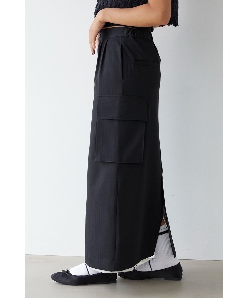 ALEXIA STAM（アリシアスタン）の「Pinstripe Layered Skirt /ピンストライプレイヤードスカート（スカート・レディース・ブラック/グレー・S/M）」の9枚目の写真