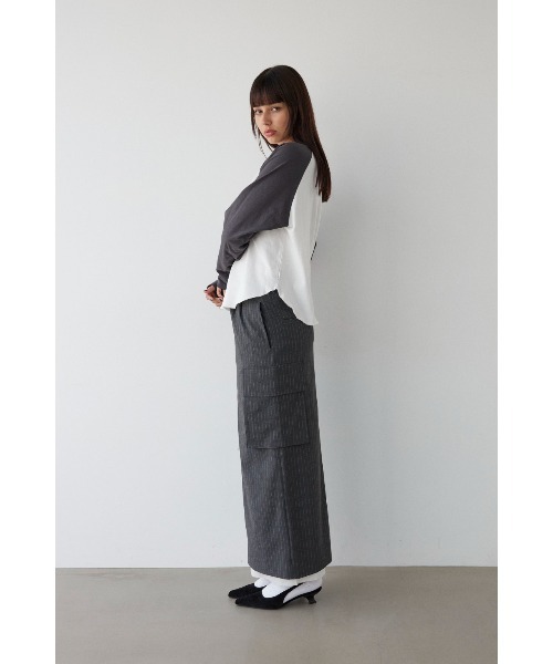 ALEXIA STAM（アリシアスタン）の「Pinstripe Layered Skirt /ピンストライプレイヤードスカート（スカート・レディース・ブラック/グレー・S/M）」の12枚目の写真