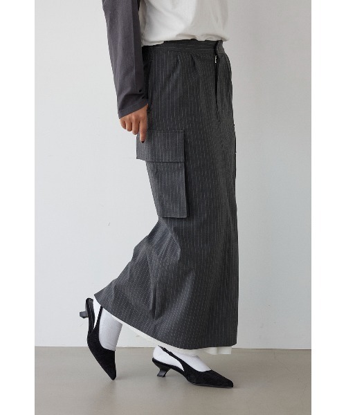 ALEXIA STAM（アリシアスタン）の「Pinstripe Layered Skirt /ピンストライプレイヤードスカート（スカート・レディース・ブラック/グレー・S/M）」の15枚目の写真