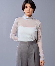 トリコットシフォン ハイネック カットソー(uncrave STANDARD)
