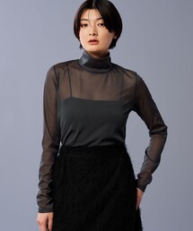 トリコットシフォン ハイネック カットソー（uncrave STANDARD）