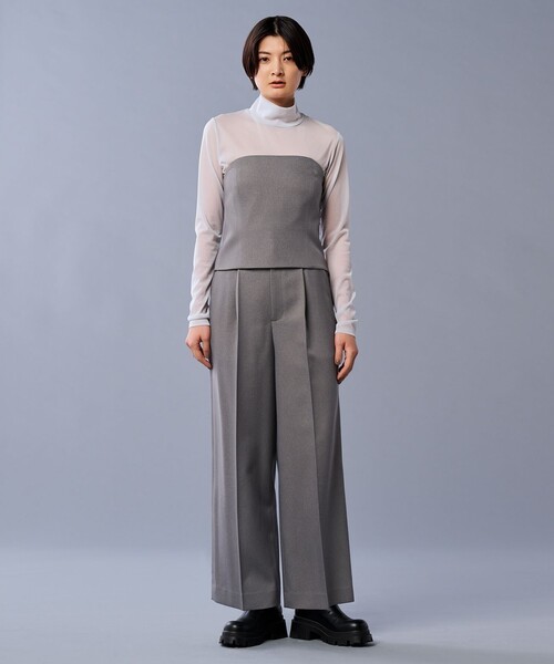 uncrave(アンクレイヴ)の「トリコットシフォン ハイネック カットソー(uncrave STANDARD)(Tシャツ/カットソー・レディース・ホワイト系/ブラック系/ライトグレー系/グレー系/ベージュ系・1/2)」の10枚目の写真