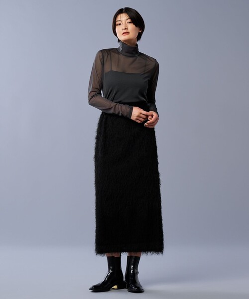 uncrave(アンクレイヴ)の「トリコットシフォン ハイネック カットソー(uncrave STANDARD)(Tシャツ/カットソー・レディース・ホワイト系/ブラック系/ライトグレー系/グレー系/ベージュ系・1/2)」の12枚目の写真