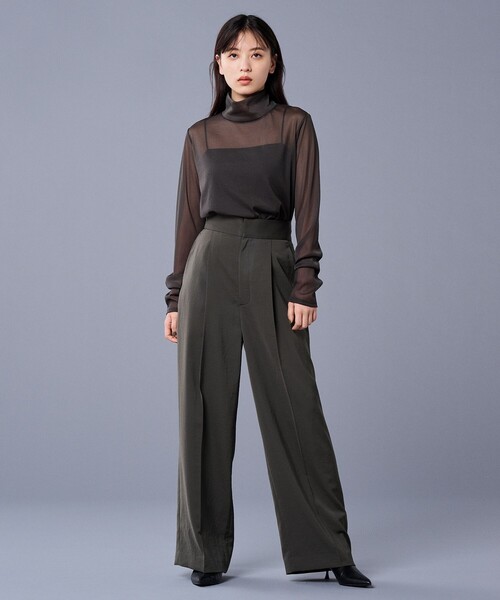 uncrave(アンクレイヴ)の「トリコットシフォン ハイネック カットソー(uncrave STANDARD)(Tシャツ/カットソー・レディース・ホワイト系/ブラック系/ライトグレー系/グレー系/ベージュ系・1/2)」の15枚目の写真