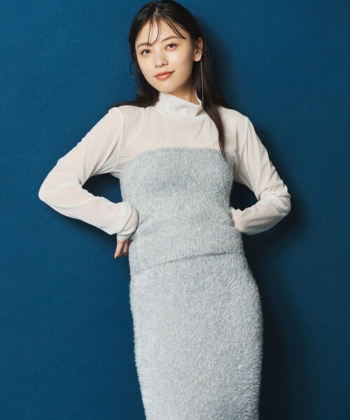 uncrave(アンクレイヴ)の「トリコットシフォン ハイネック カットソー(uncrave STANDARD)(Tシャツ/カットソー・レディース・ホワイト系/ブラック系/ライトグレー系/グレー系/ベージュ系・1/2)」の20枚目の写真