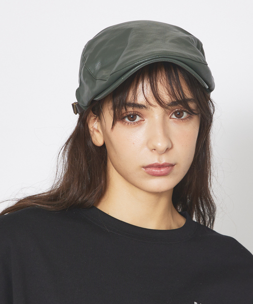 Ruben（ルーベン）の「【RUBEN/ルーベン】FAKE LEATHER HUNTINGフェイクレザー ハンチング帽 / モナコハンチング/ RUS-4180（ハンチング/ベレー帽・メンズ・ブラック/ダークグリーン/ブラウン・フリー）」の3枚目の写真