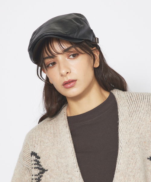 Ruben（ルーベン）の「【RUBEN/ルーベン】FAKE LEATHER HUNTINGフェイクレザー ハンチング帽 / モナコハンチング/ RUS-4180（ハンチング/ベレー帽・メンズ・ブラック/ダークグリーン/ブラウン・フリー）」の4枚目の写真