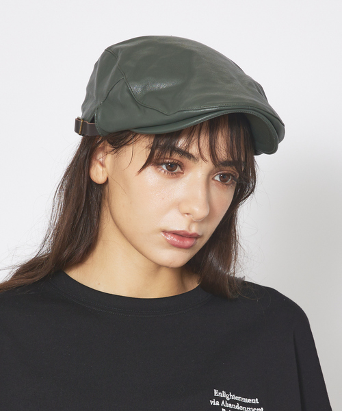 Ruben（ルーベン）の「【RUBEN/ルーベン】FAKE LEATHER HUNTINGフェイクレザー ハンチング帽 / モナコハンチング/ RUS-4180（ハンチング/ベレー帽・メンズ・ブラック/ダークグリーン/ブラウン・フリー）」の14枚目の写真