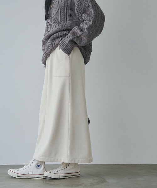 coen(コーエン)の「REVERSEWARM裏起毛ナロースカート(スカート・レディース・ダークグレー/ダークブラウン/ブラック/ナチュラル・L/M)」の6枚目の写真