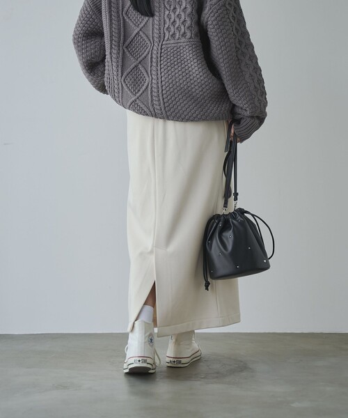 coen(コーエン)の「REVERSEWARM裏起毛ナロースカート(スカート・レディース・ダークグレー/ダークブラウン/ブラック/ナチュラル・L/M)」の7枚目の写真