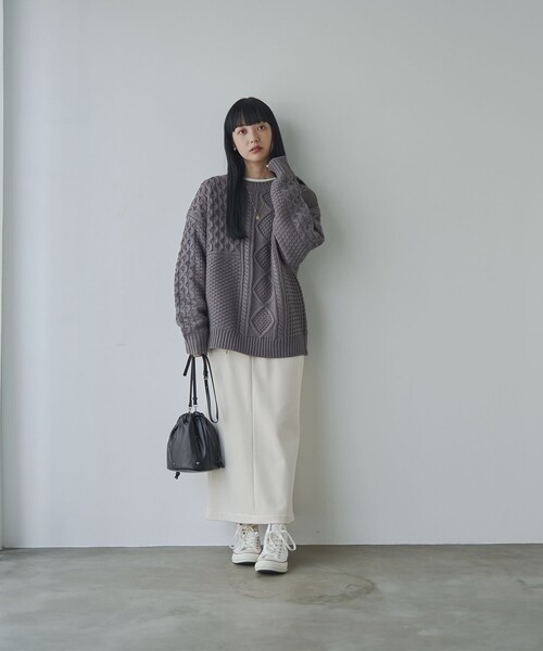 coen(コーエン)の「REVERSEWARM裏起毛ナロースカート(スカート・レディース・ダークグレー/ダークブラウン/ブラック/ナチュラル・L/M)」の9枚目の写真