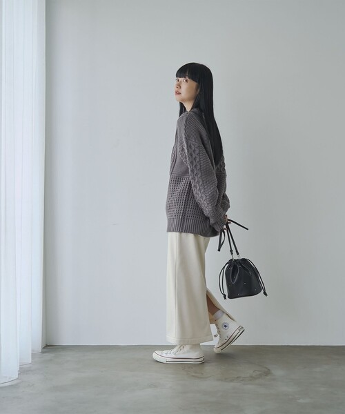 coen(コーエン)の「REVERSEWARM裏起毛ナロースカート(スカート・レディース・ダークグレー/ダークブラウン/ブラック/ナチュラル・L/M)」の11枚目の写真