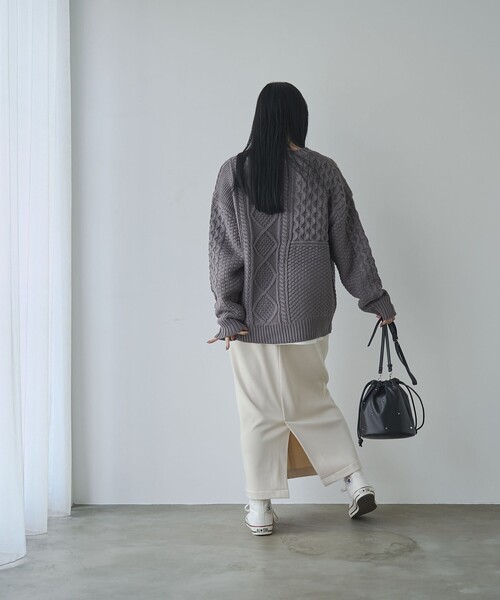 coen(コーエン)の「REVERSEWARM裏起毛ナロースカート(スカート・レディース・ダークグレー/ダークブラウン/ブラック/ナチュラル・L/M)」の12枚目の写真