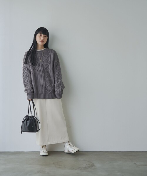 coen(コーエン)の「REVERSEWARM裏起毛ナロースカート(スカート・レディース・ダークグレー/ダークブラウン/ブラック/ナチュラル・L/M)」の13枚目の写真