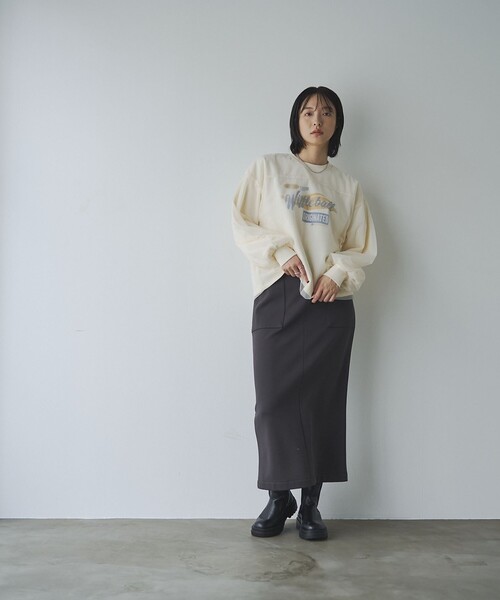 coen(コーエン)の「REVERSEWARM裏起毛ナロースカート(スカート・レディース・ダークグレー/ダークブラウン/ブラック/ナチュラル・L/M)」の21枚目の写真