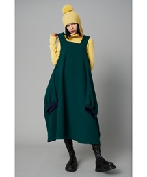 最終値下げ　HeRIN.CYE ワンピース　カーキ HeRIN.CYE | Wave frill cut dress (ワンピース(ミニ