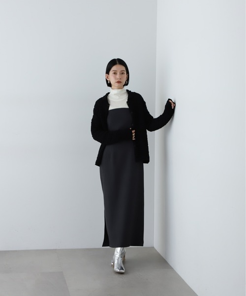 N.（N. Natural Beauty Basic）（エヌエヌナチュラルビューティーベーシック）の「◆ふくれシャーリング襟付きニットカーディガン（カーディガン/ボレロ・レディース・オフホワイト/レモンイエロー/ブラック・MEDIUM）」の19枚目の写真