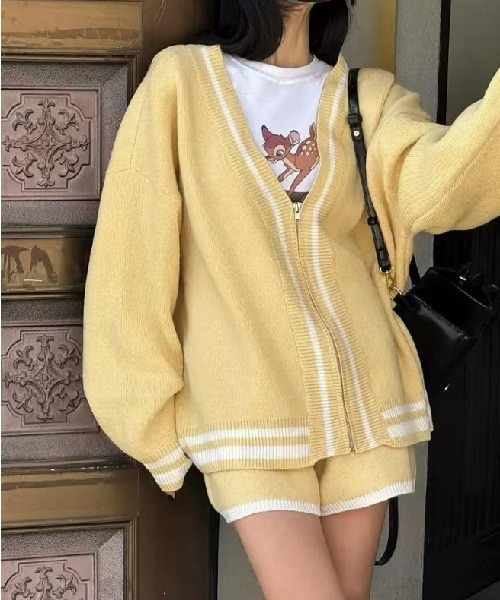 Ritomo De Ricco(リトモ・デ・リコ)の「セットアップ ニットカーディガン+ショートパンツ(カーディガン/ボレロ・レディース・ホワイト/ブラック/グレー/イエロー・FREE)」の19枚目の写真