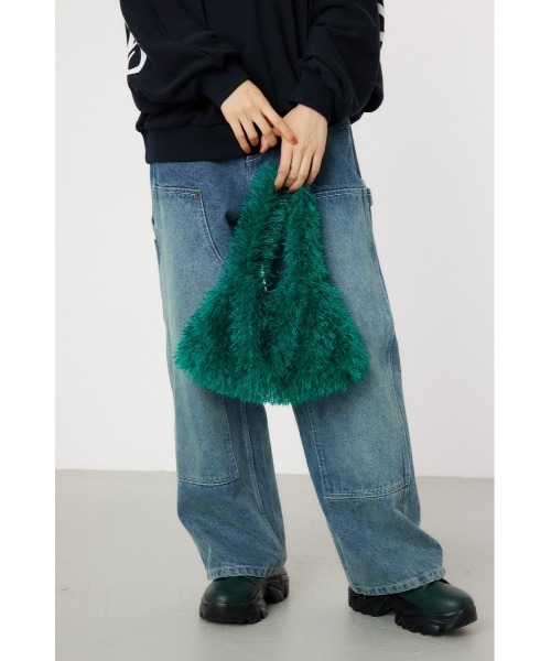 RODEO CROWNS WIDE BOWL(ロデオクラウンズワイドボウル)の「カラーフェザーハンドバッグ(ハンドバッグ・レディース・グリーン/イエロー/パープル/オレンジ・FREE)」の2枚目の写真