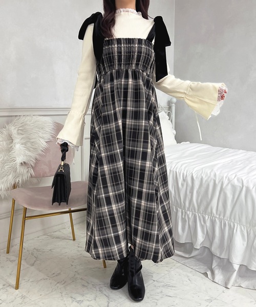 R♡R様専用◇新品 アルジ－◇接触冷感 肩あきりぼんワンピース