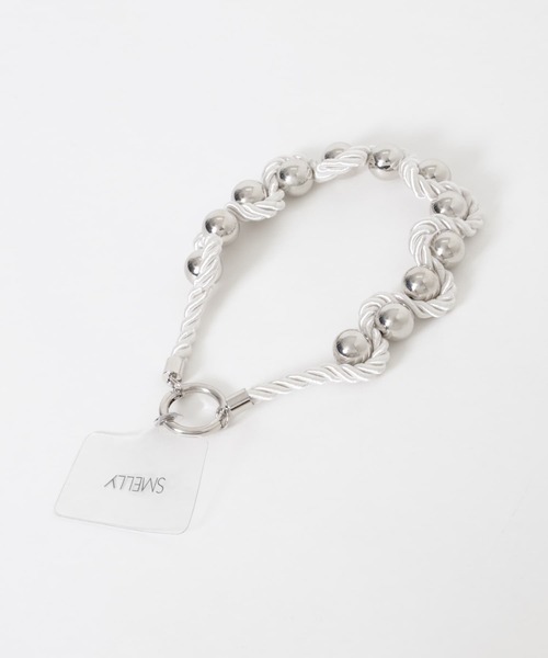 SMELLY（スメリー）の「ツイストロープボールハンドストラップ（スマホグッズ・レディース・ブラック/シルバー・-）」の8枚目の写真