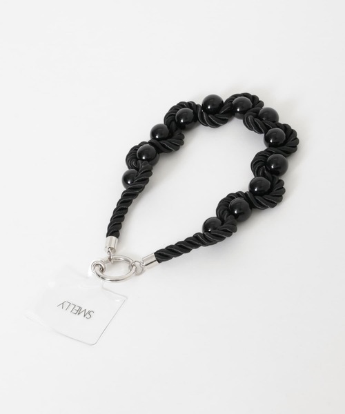 SMELLY（スメリー）の「ツイストロープボールハンドストラップ（スマホグッズ・レディース・ブラック/シルバー・-）」の9枚目の写真