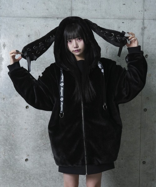 ウサ耳ファーZIPコート（その他アウター）｜Amilige（アミリージュ）の