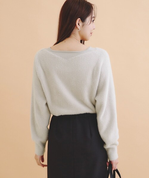 セール】シアーレイヤードフェザーヤーンニット【洗濯機洗い可